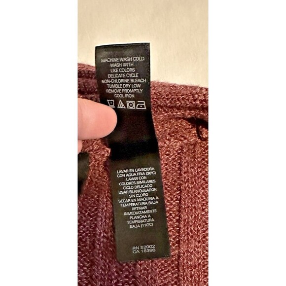 Womens Axcess SOFT Wool Blend Pullover Open Knit Sweater XL  Burgundy Maroon - Picture 10 of 13